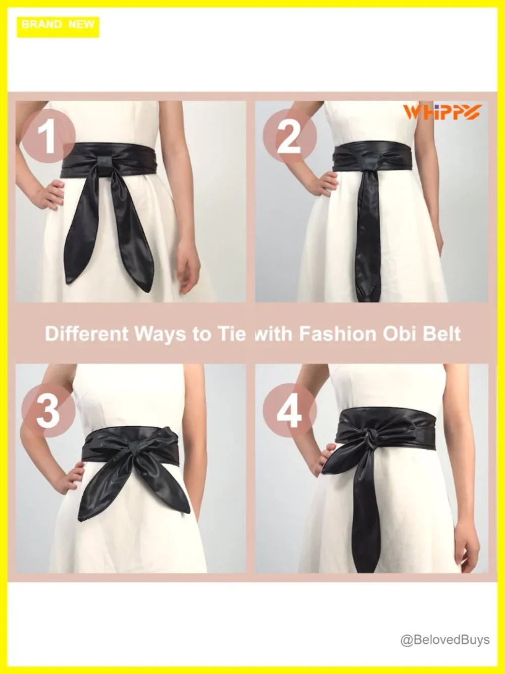 Wide PU Leather Obi Belt Wrap Waistband Knotted Belt for Dresses